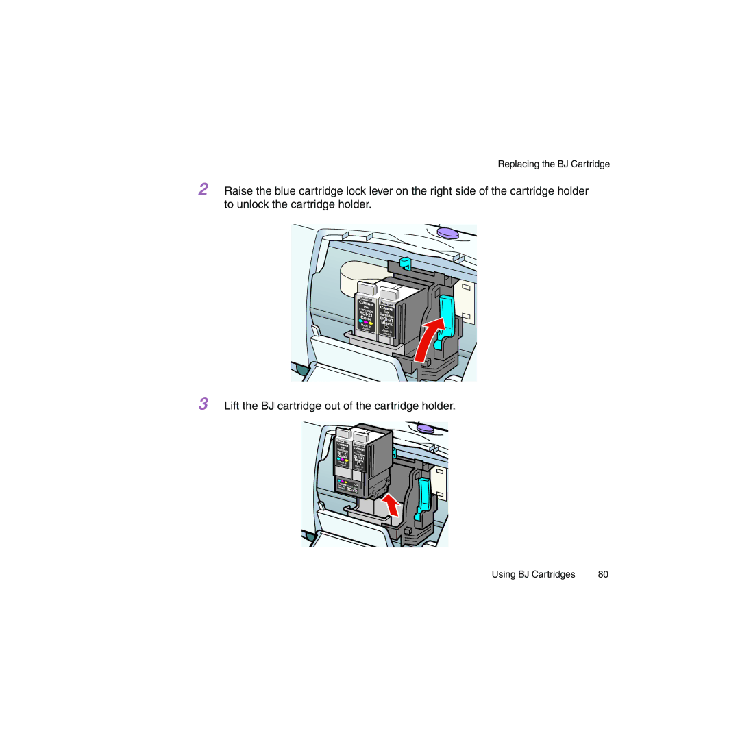 Canon BJC-2100 user manual Replacing the BJ Cartridge 