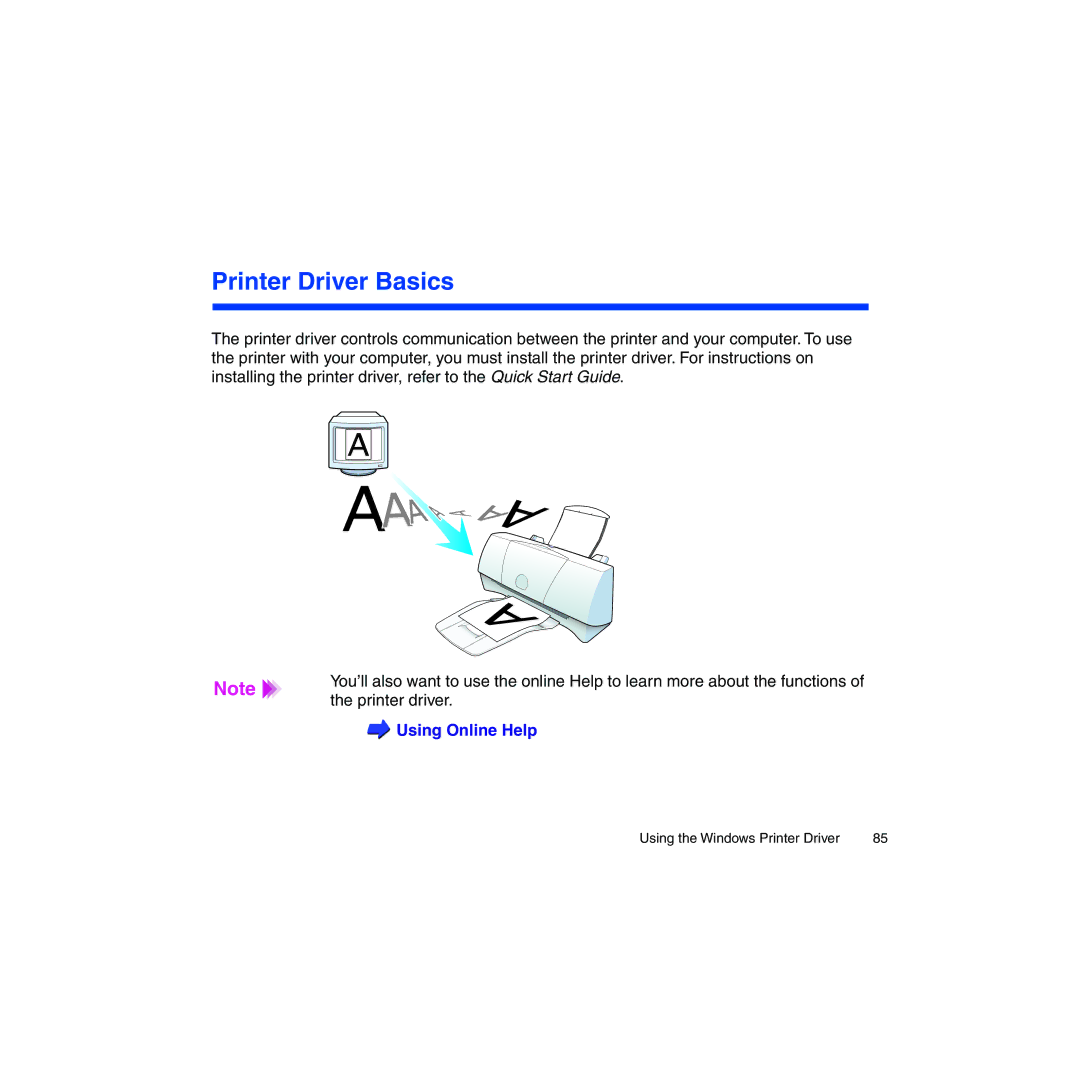 Canon BJC-2100 user manual Printer Driver Basics 