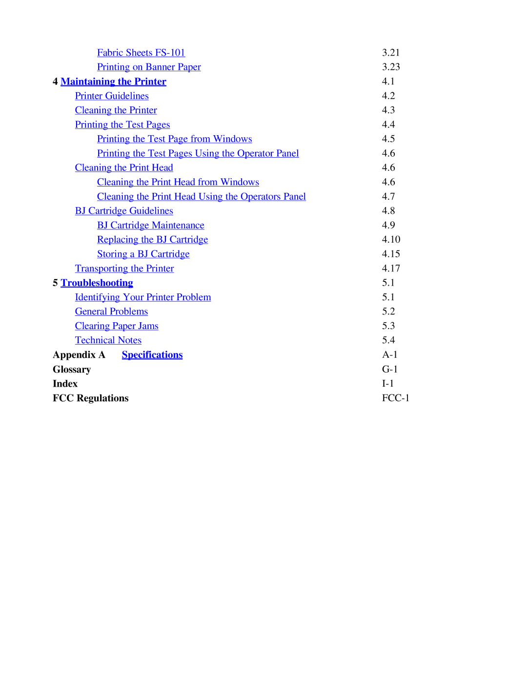 Canon BJC-250 user manual Appendix a, Glossary Index FCC Regulations 