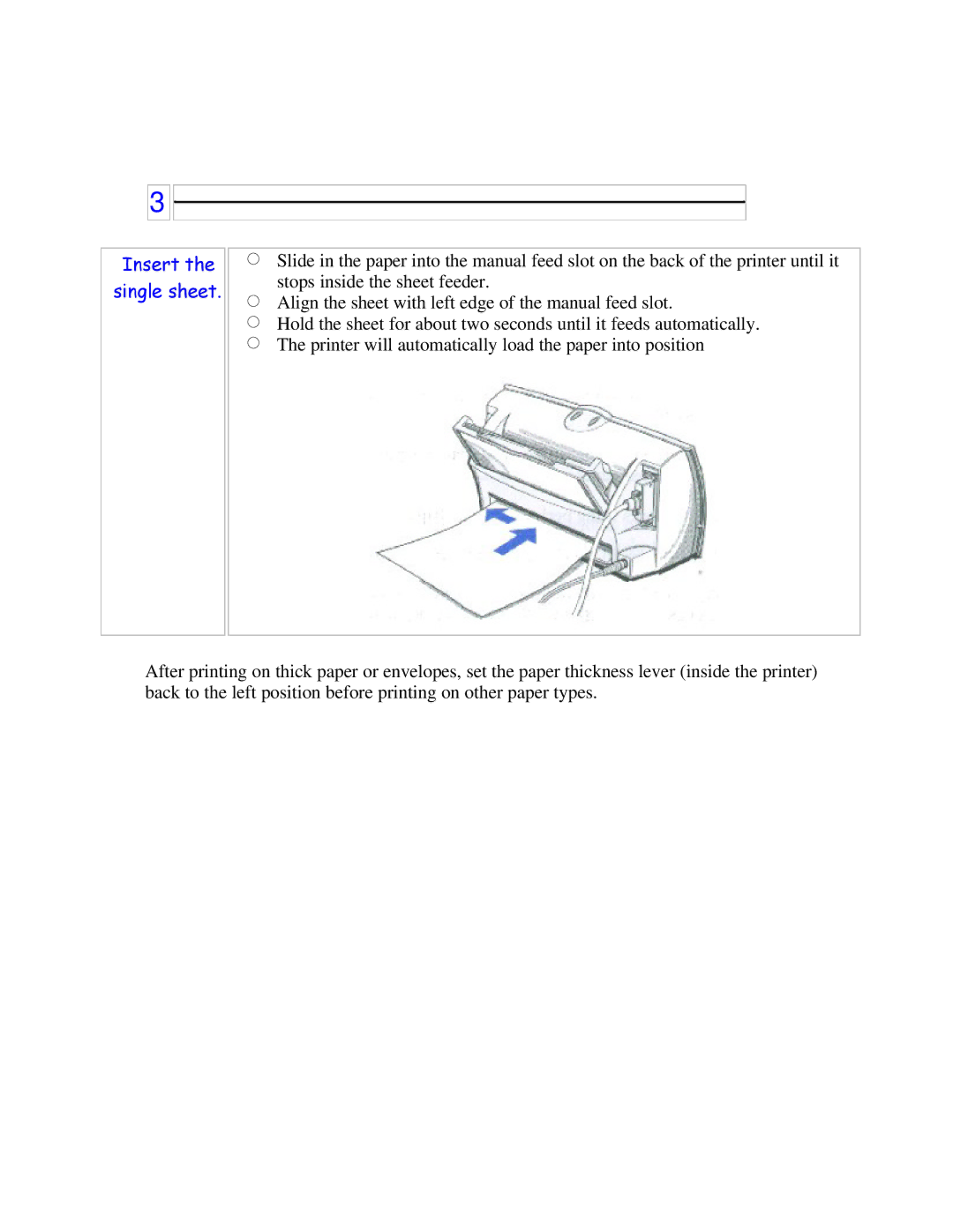 Canon BJC-250 user manual Insert Single sheet 