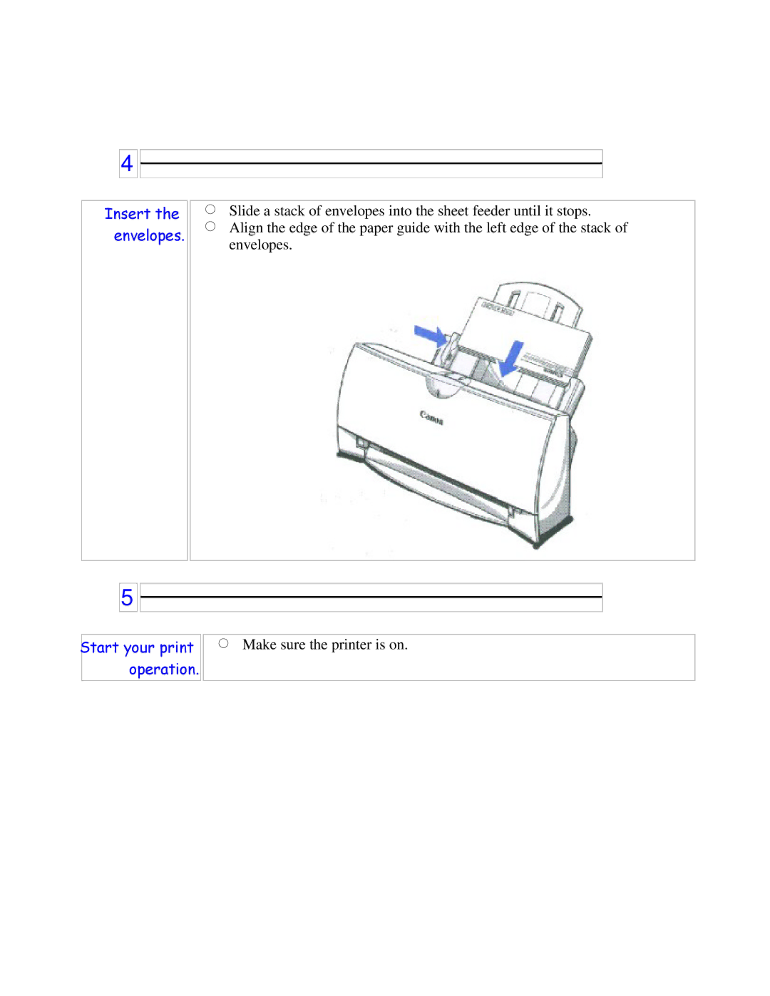 Canon BJC-250 user manual Make sure the printer is on 