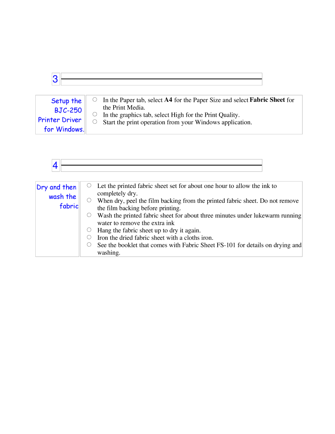 Canon user manual Setup BJC-250 Printer Driver For Windows 