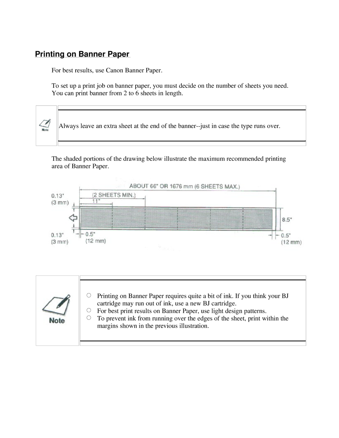 Canon BJC-250 user manual Printing on Banner Paper 