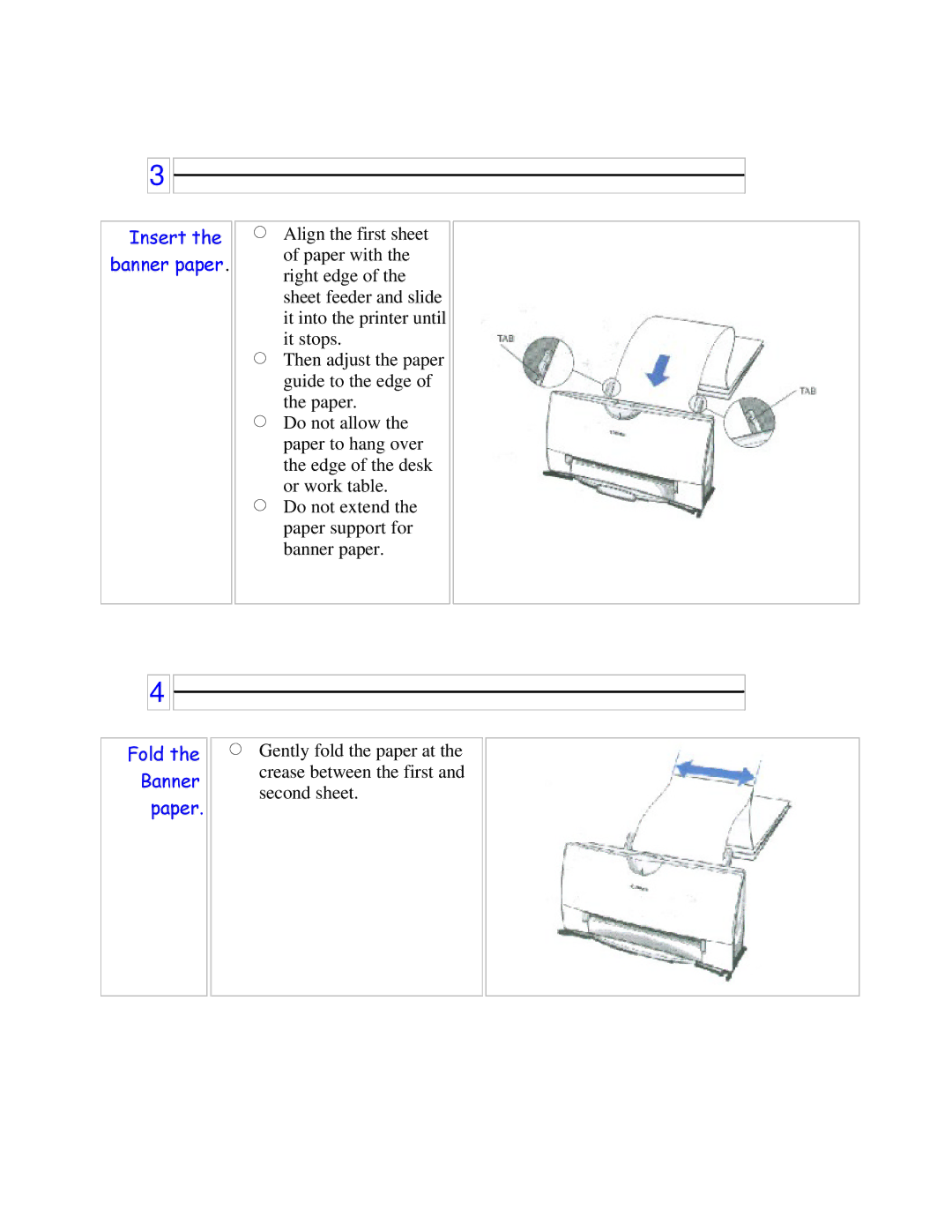 Canon BJC-250 user manual Insert the banner paper 