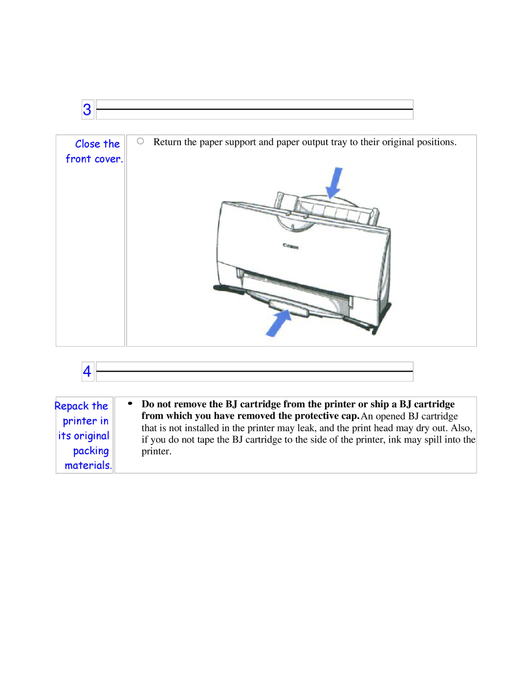 Canon BJC-250 user manual Close the front cover 