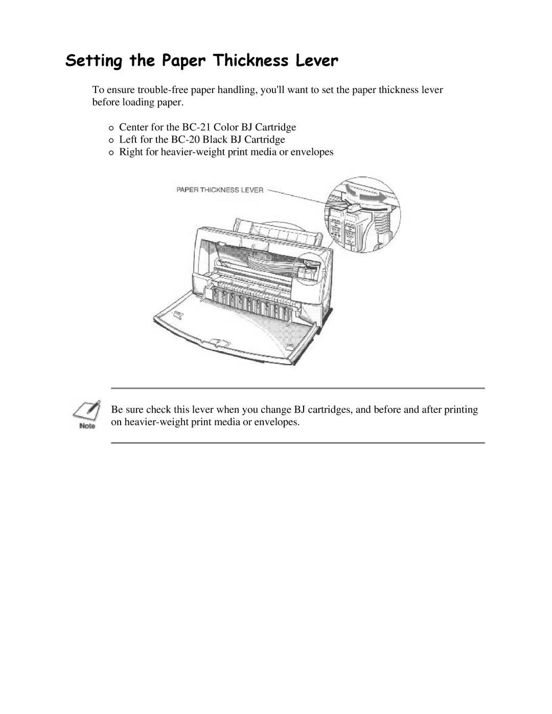 Canon BJC-4200 user manual 6HWWLQJWKH3DSHU7KLFNQHVV/HYHU 