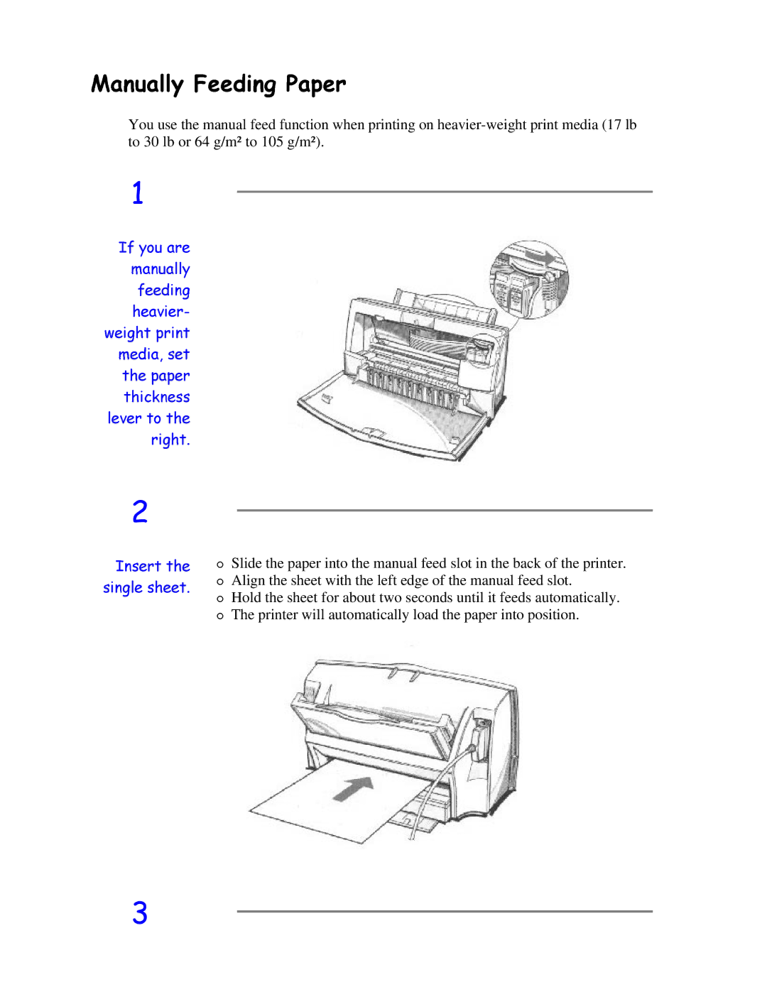 Canon BJC-4200 user manual 0DQXDOO\HHGLQJ3DSHU 