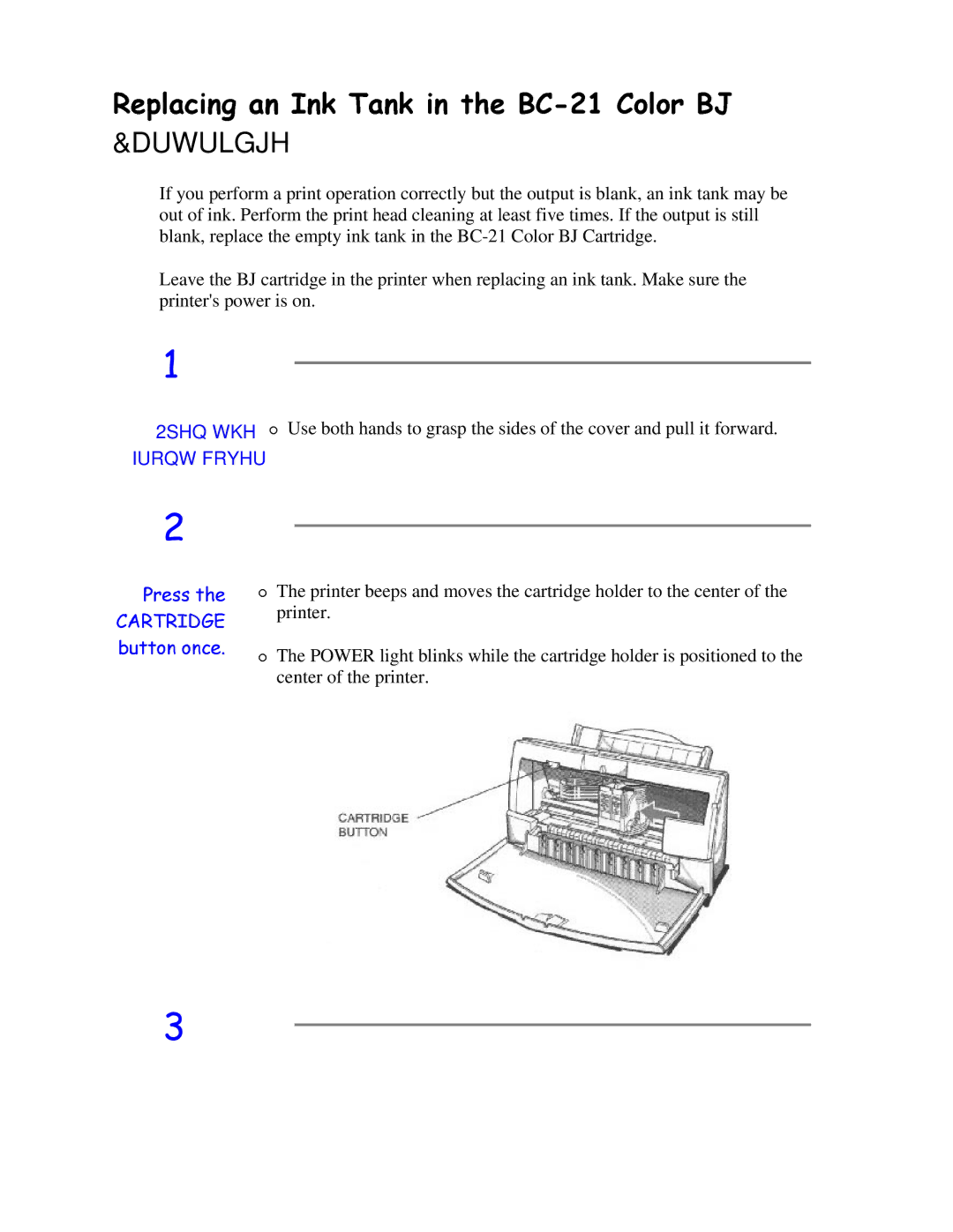 Canon BJC-4200 user manual IURQW2SHQ Fryhuwkh 