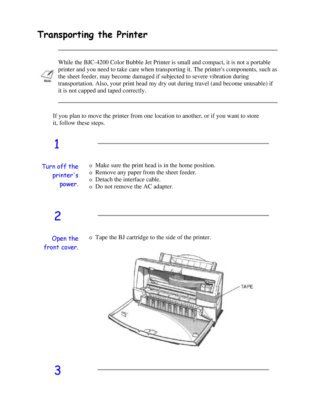 Canon BJC-4200 user manual IURQW2SHQFRYHUWKH 