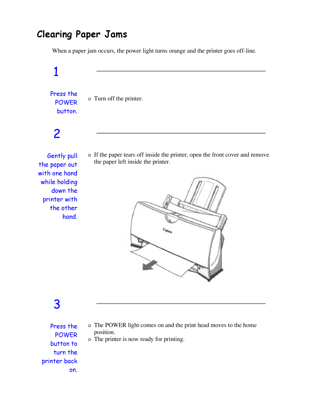 Canon BJC-4200 user manual OHDULQJ3DSHU-DPV 