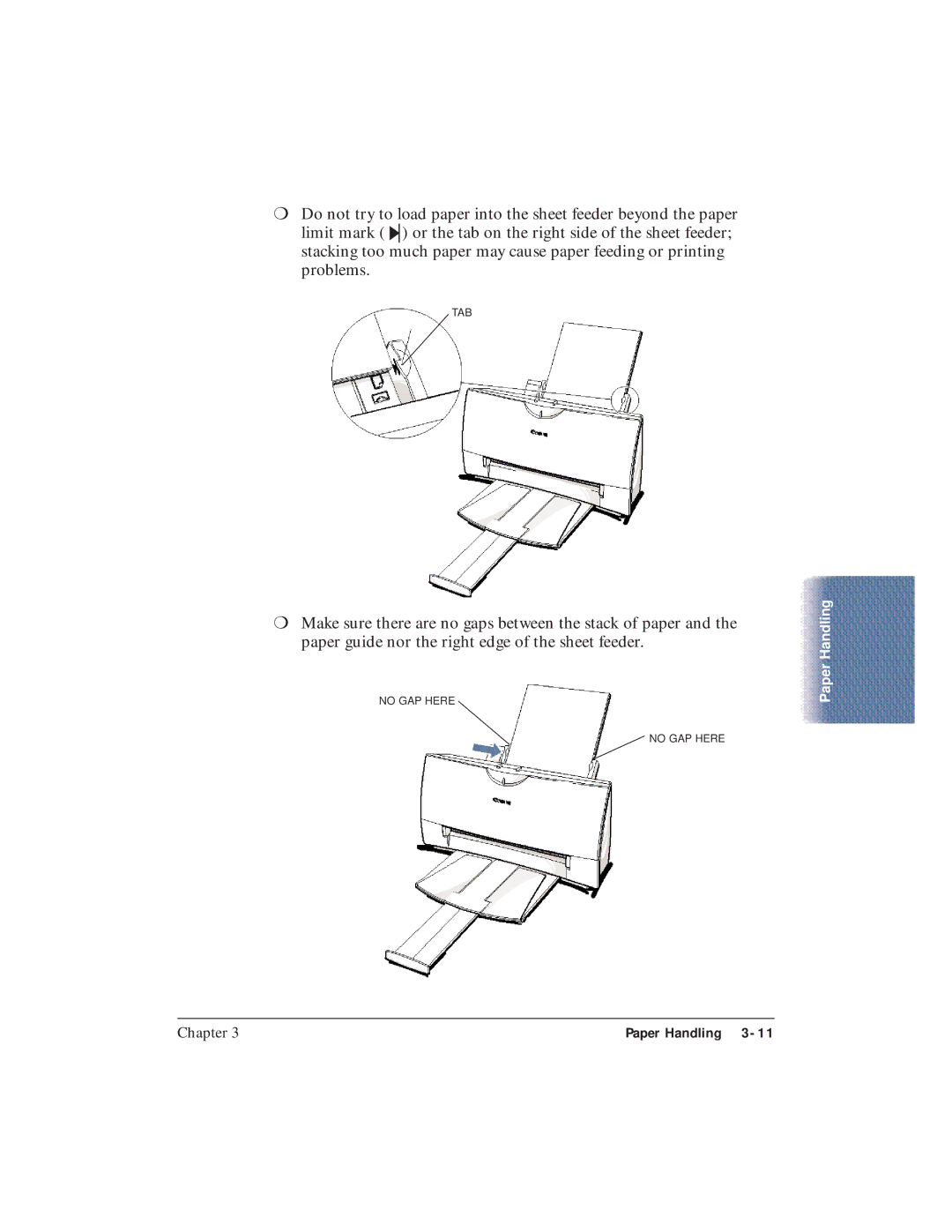 Canon BJC-4400 user manual Tab 