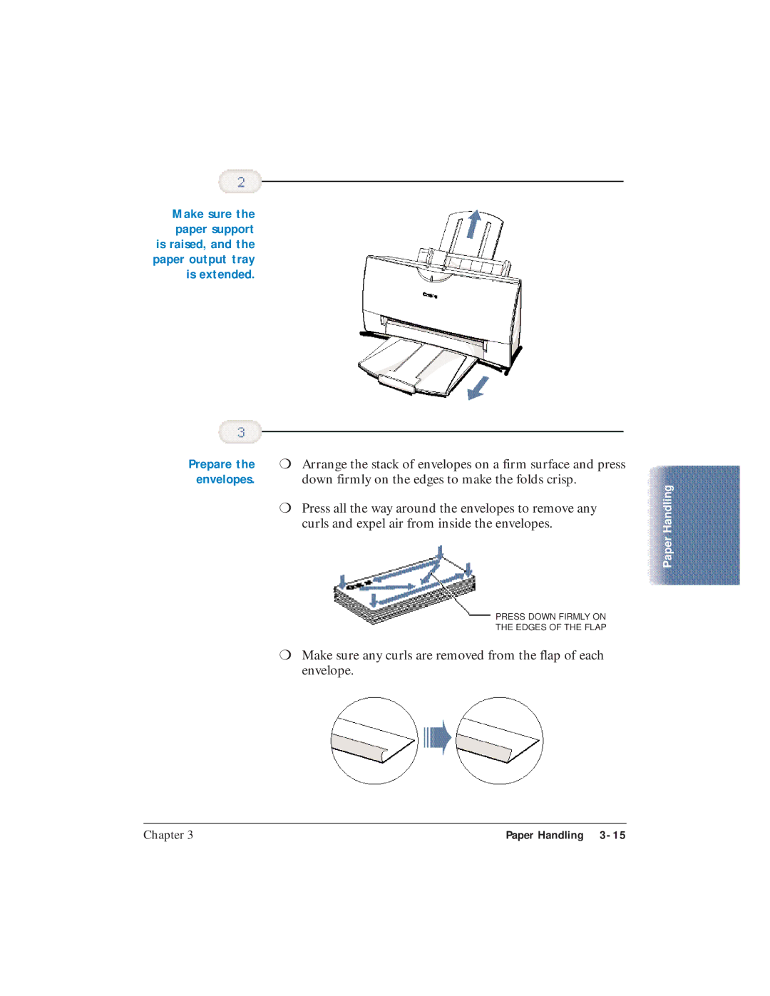 Canon BJC-4400 user manual Down firmly on the edges to make the folds crisp 