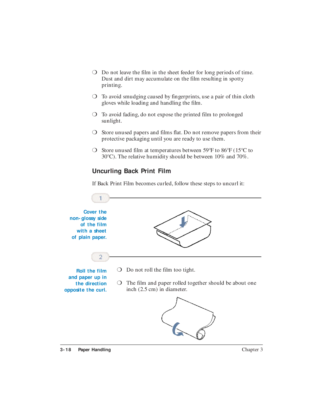 Canon BJC-4400 user manual Uncurling Back Print Film 