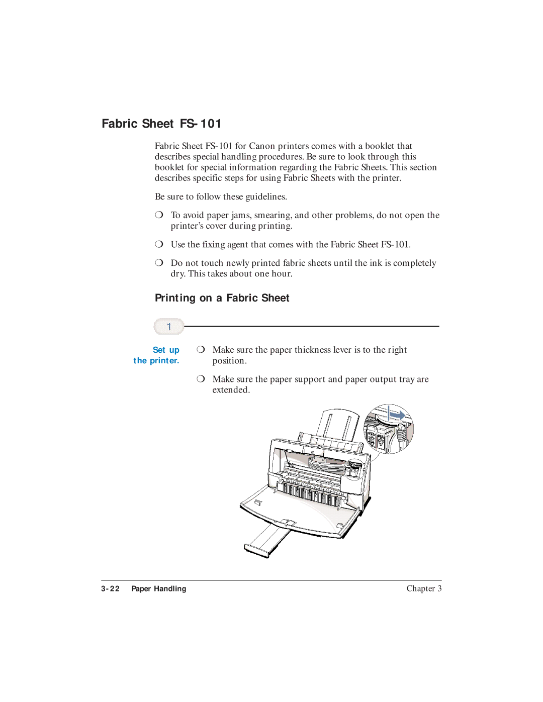 Canon BJC-4400 user manual Fabric Sheet FS-101, Printing on a Fabric Sheet 