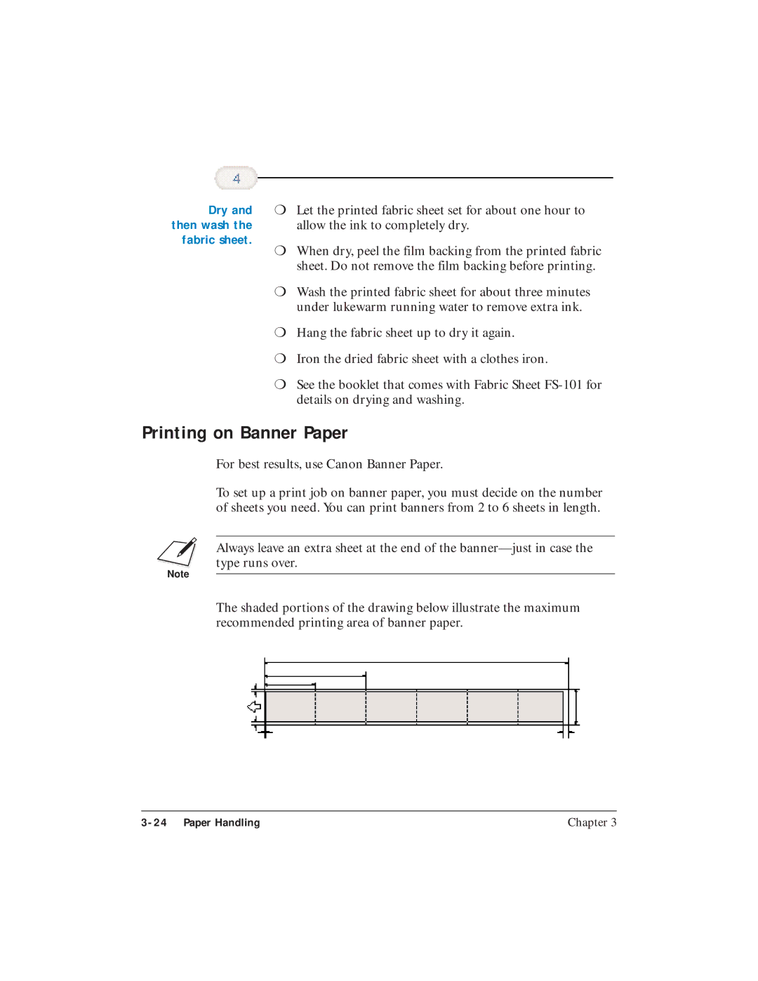 Canon BJC-4400 user manual Printing on Banner Paper, Dry 