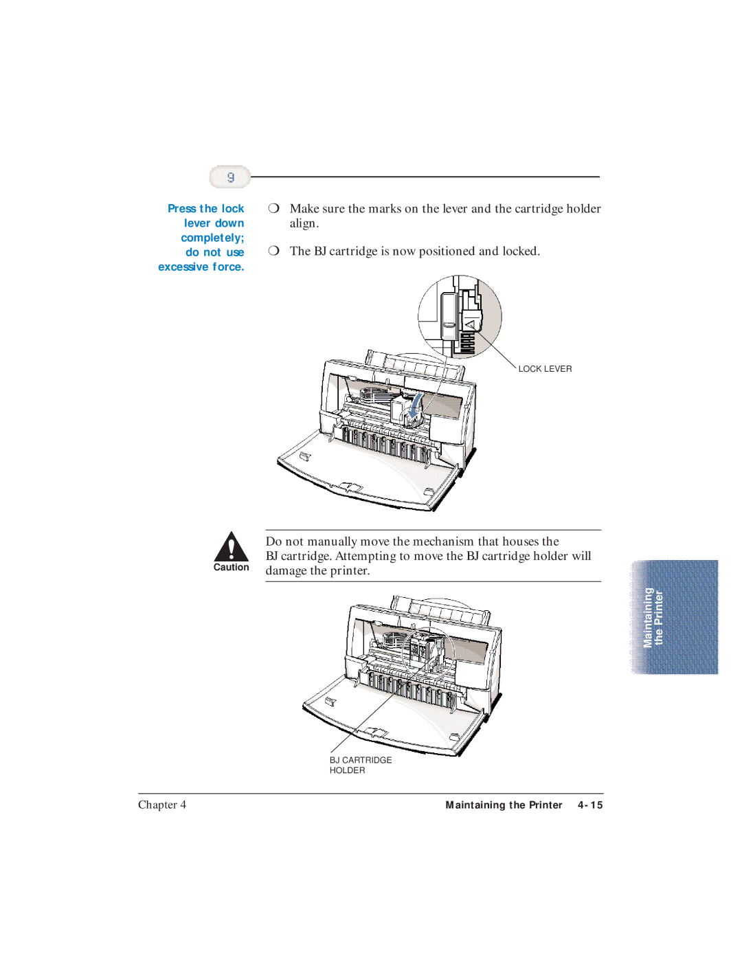 Canon BJC-4400 user manual Excessive force 