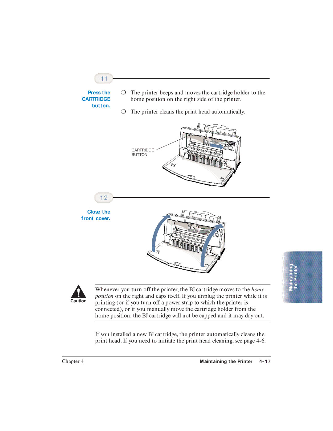 Canon BJC-4400 user manual Press, Button 