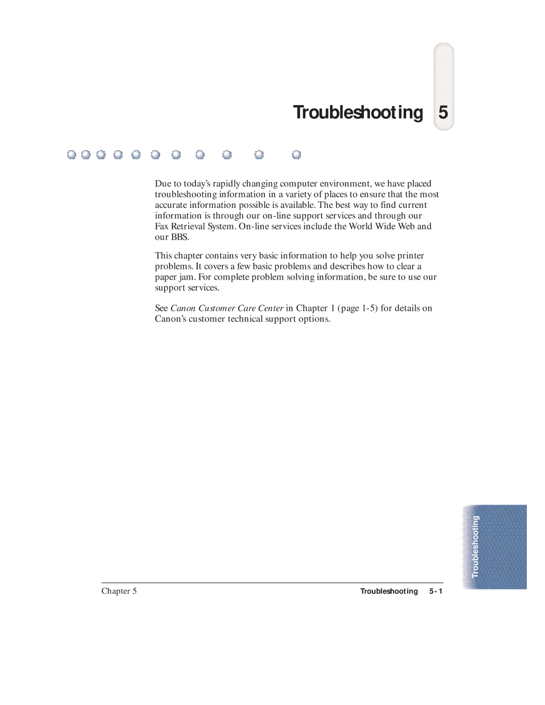 Canon BJC-4400 user manual Troubleshooting 