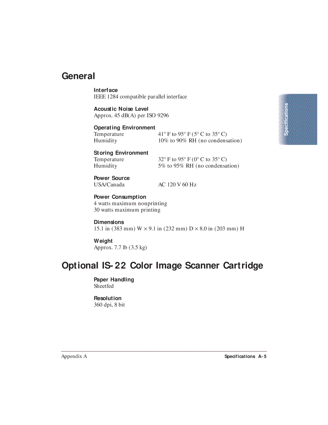 Canon BJC-4400 user manual General 