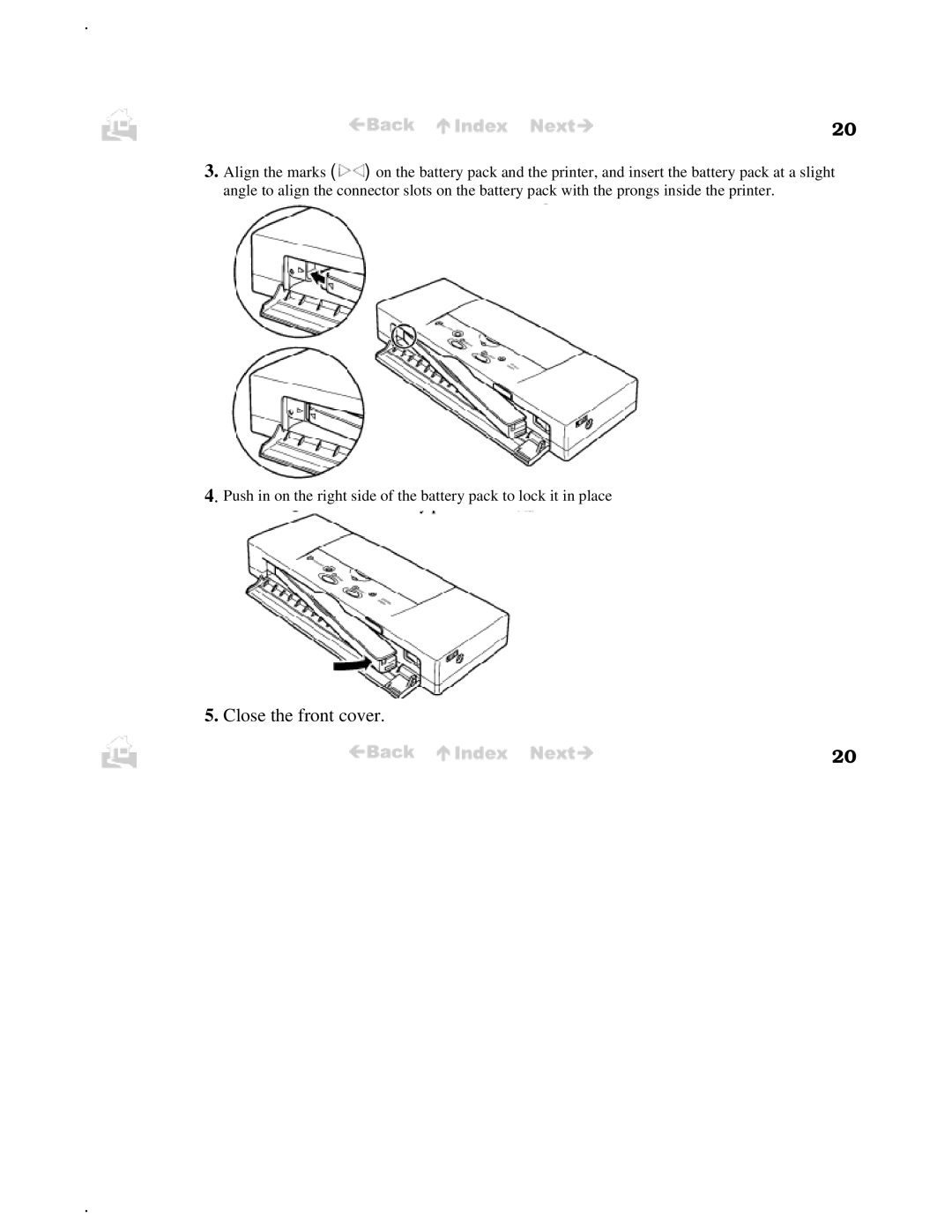 Canon BJC-50 user manual Close the front cover 