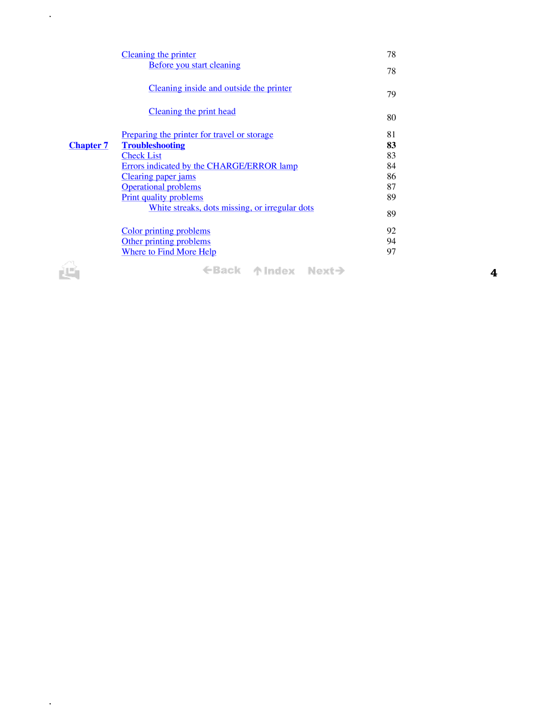 Canon BJC-50 user manual Troubleshooting 