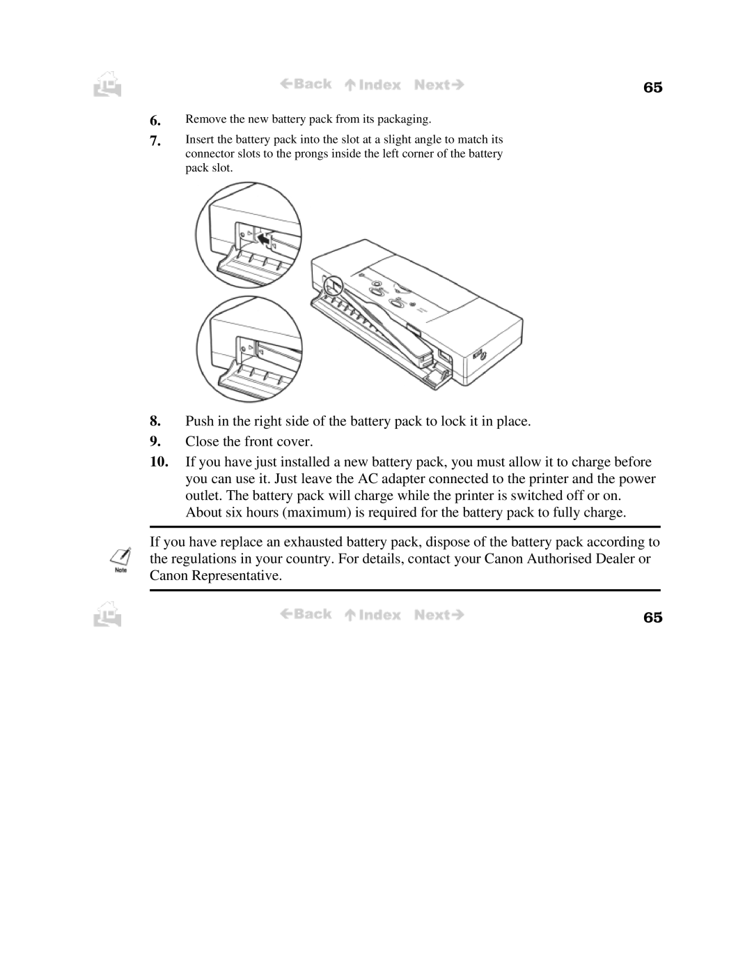 Canon BJC-50 user manual 