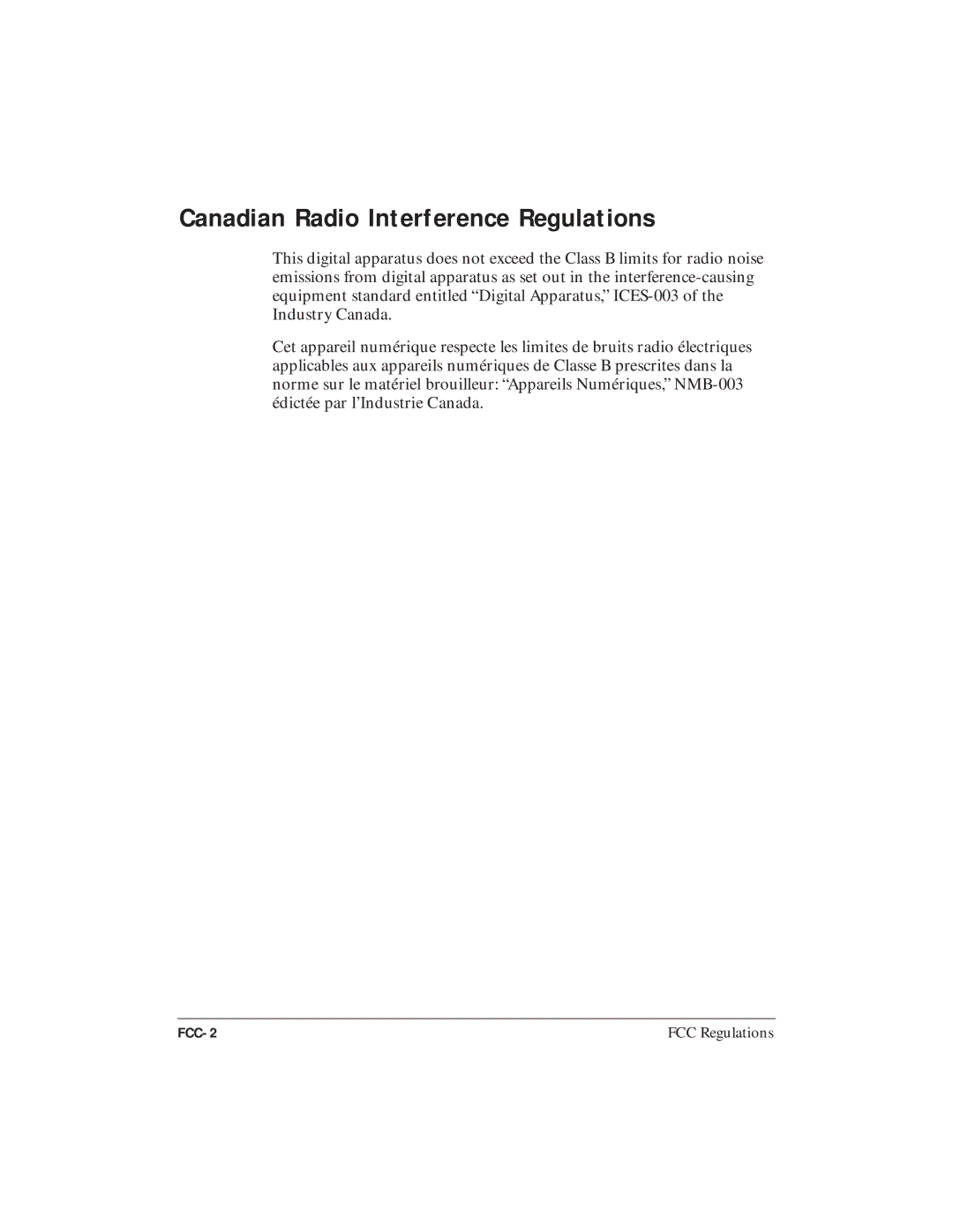 Canon BJC-5100 user manual Canadian Radio Interference Regulations 