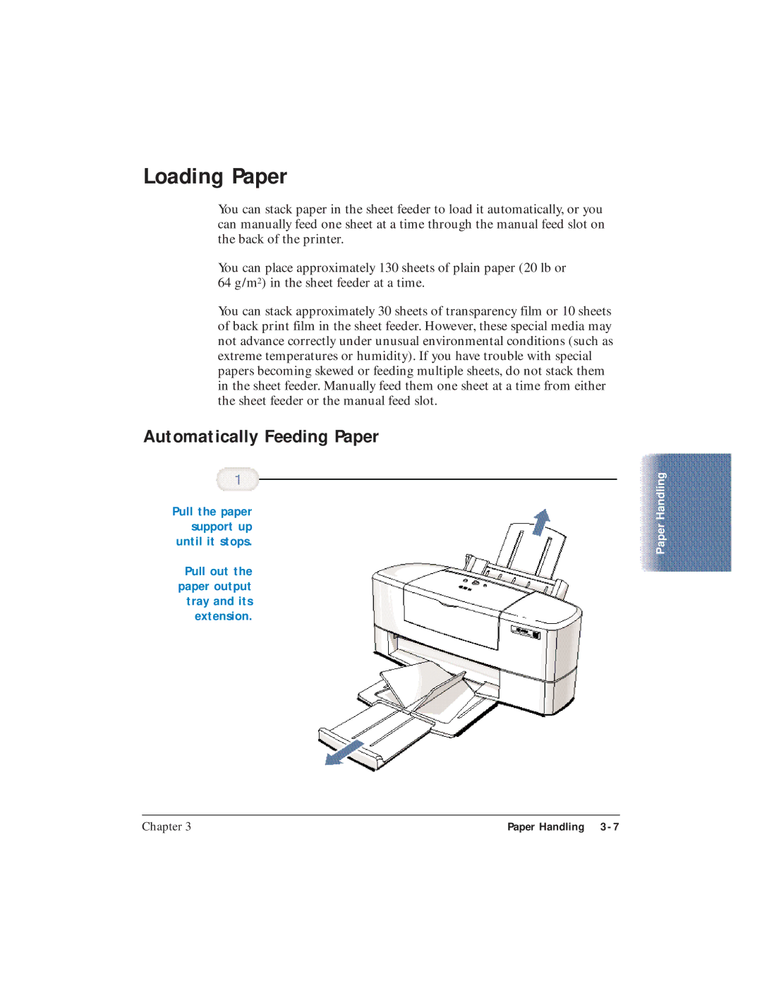 Canon BJC-5100 user manual Loading Paper, Automatically Feeding Paper 