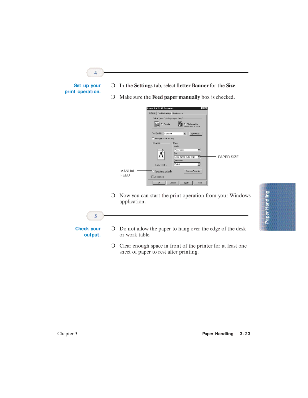 Canon BJC-5100 user manual Set up your, Output 