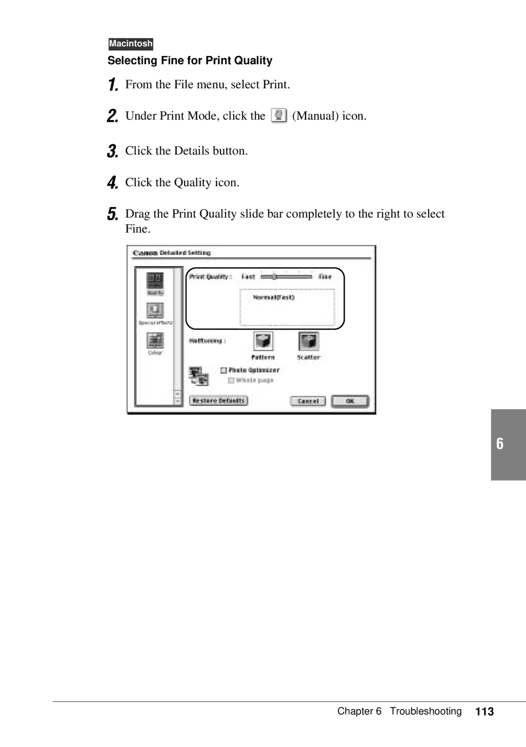 Canon BJC-55 user manual Macintosh 