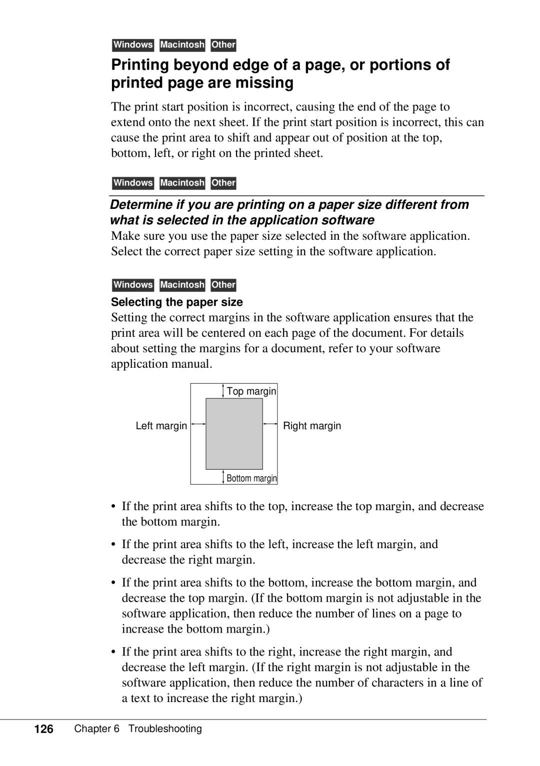 Canon BJC-55 user manual Selecting the paper size 