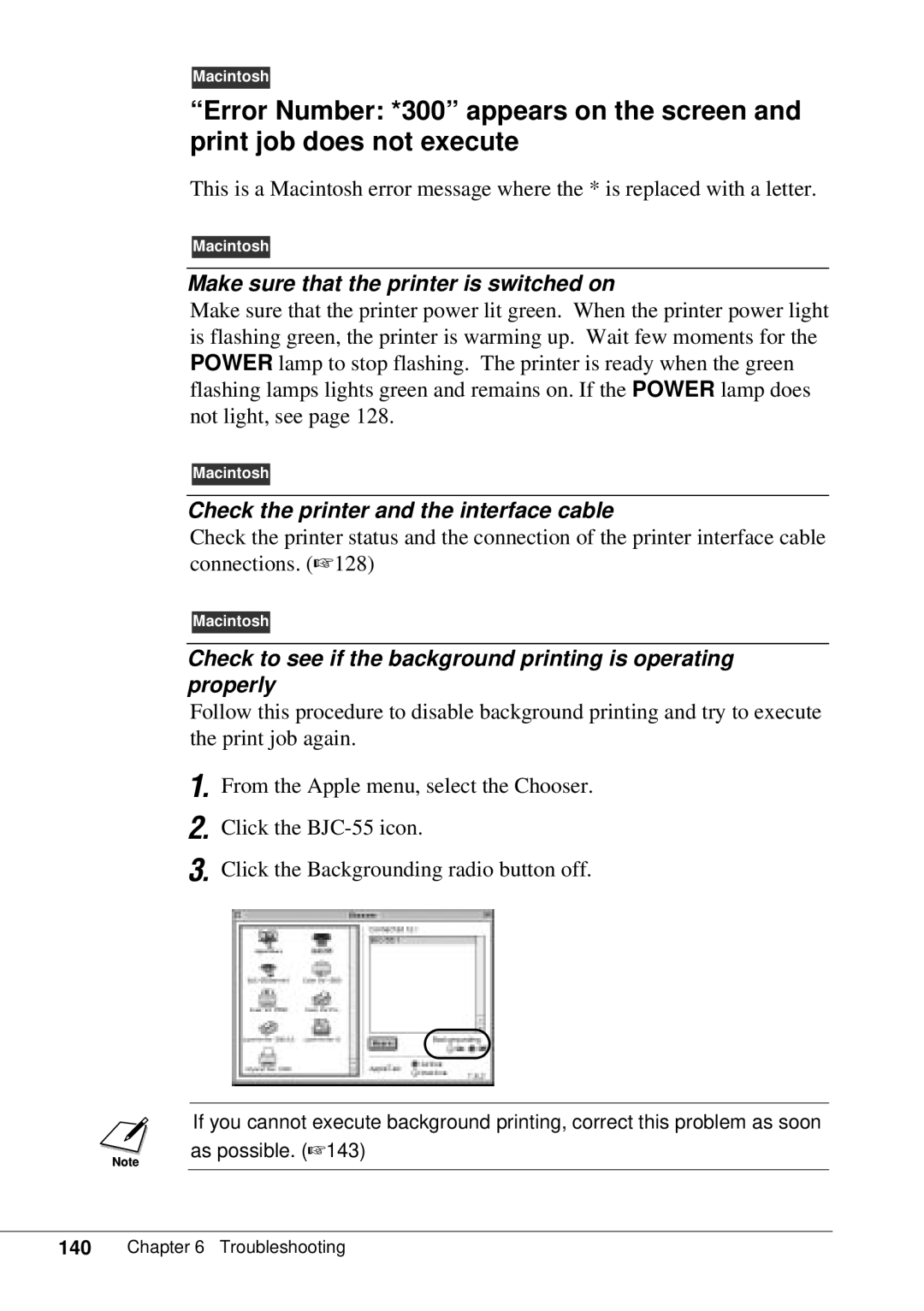 Canon BJC-55 user manual Make sure that the printer is switched on, Check the printer and the interface cable 