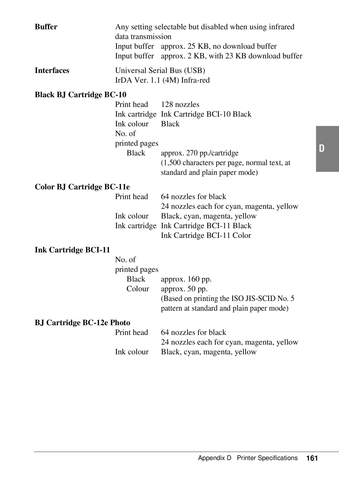 Canon BJC-55 user manual Interfaces 