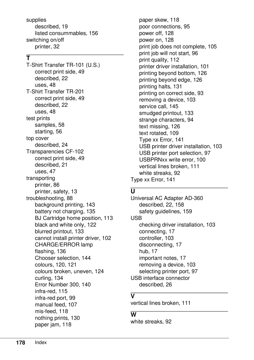 Canon BJC-55 user manual Usb 