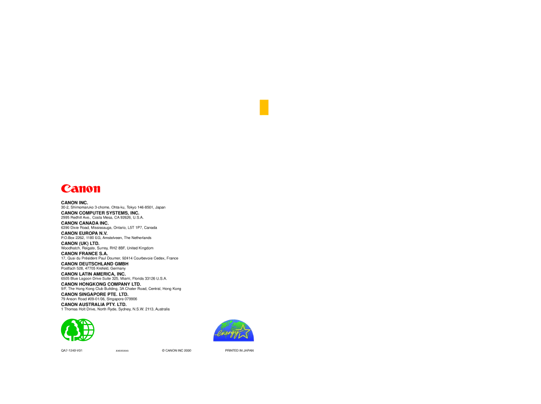 Canon BJC-55 user manual Canon INC 