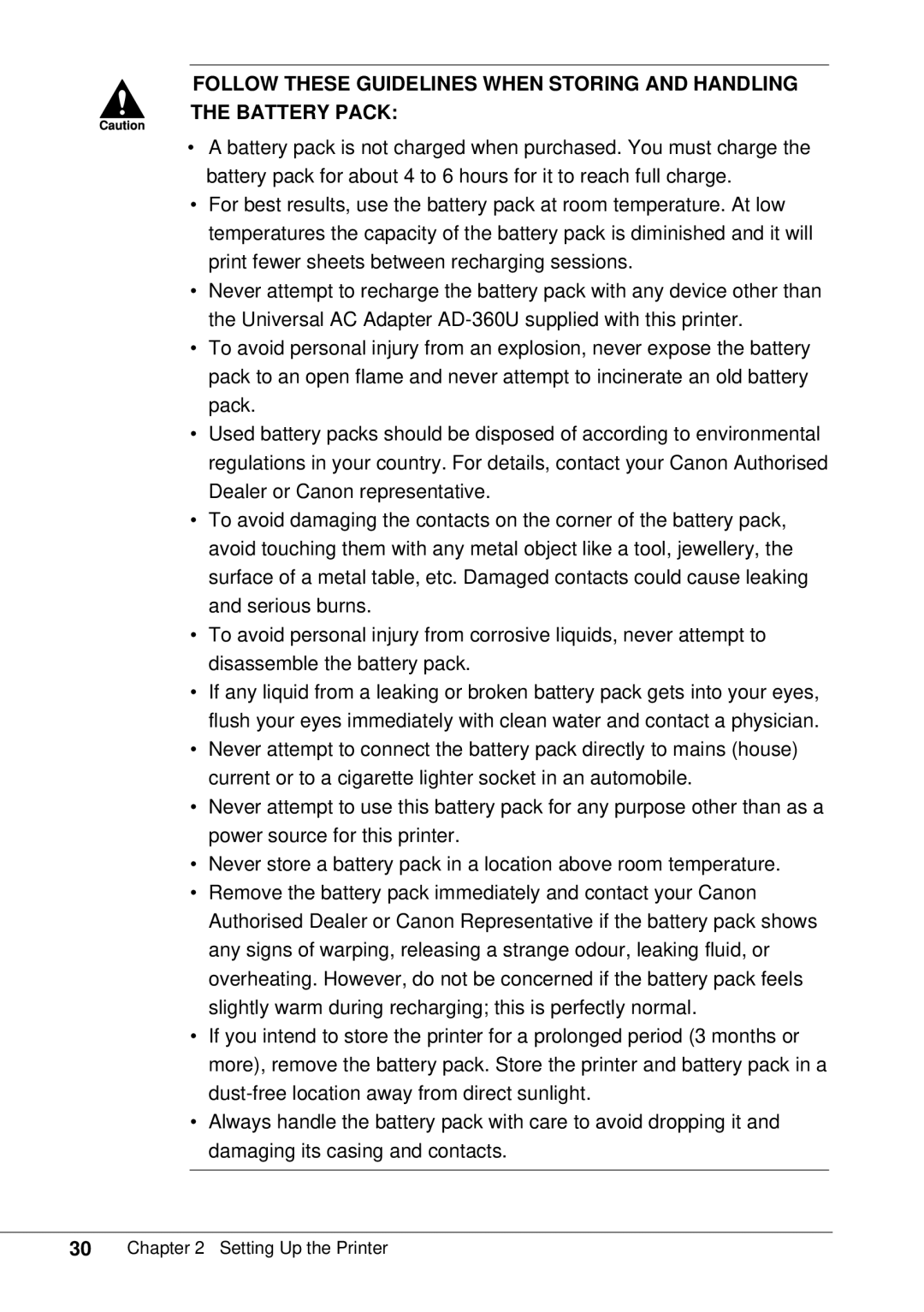 Canon BJC-55 user manual Setting Up the Printer 