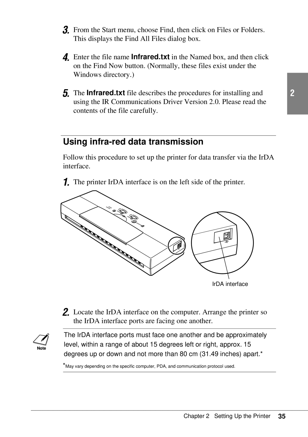 Canon BJC-55 user manual Using infra-red data transmission 