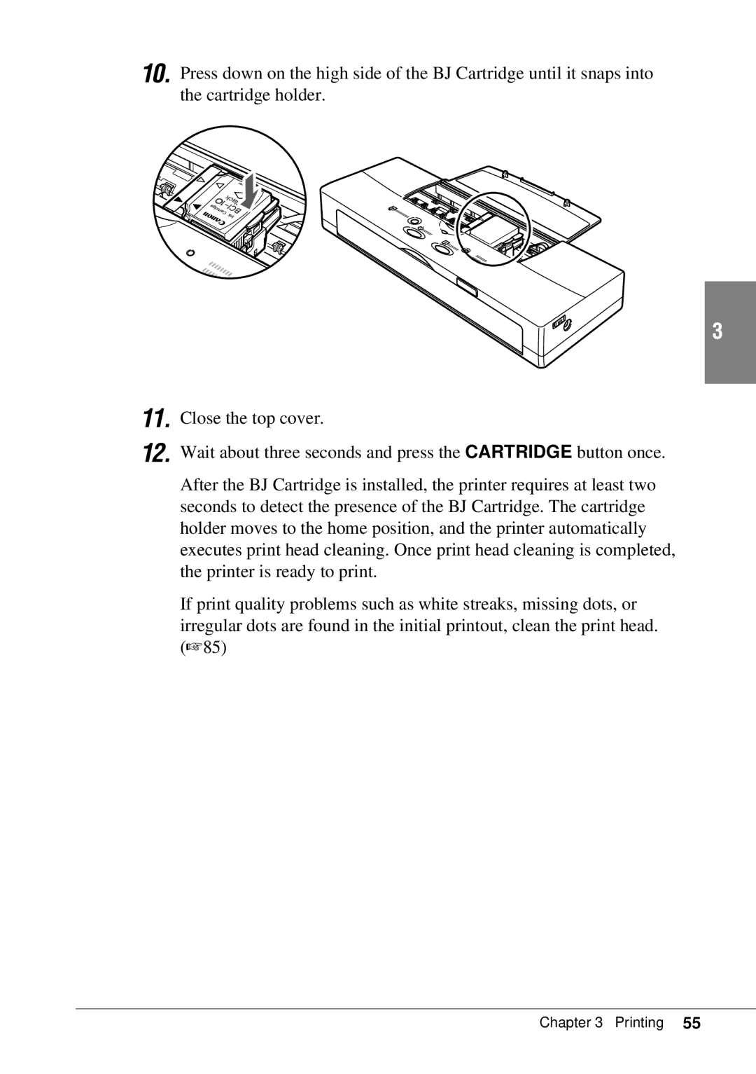 Canon BJC-55 user manual Printing 