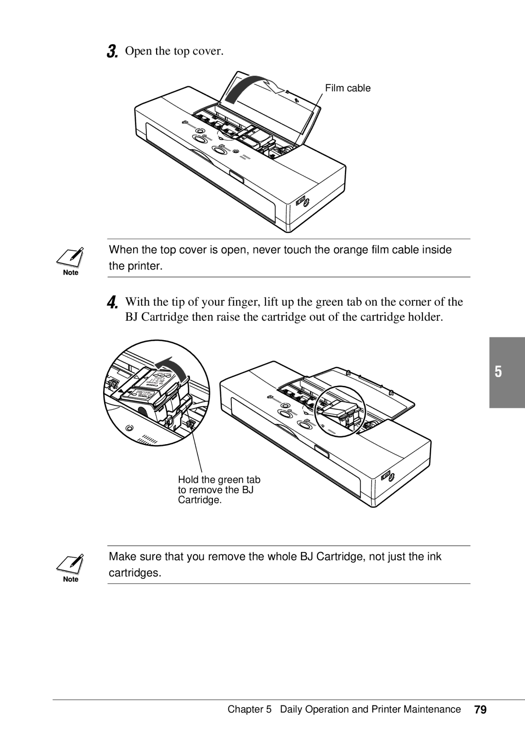 Canon BJC-55 user manual Open the top cover 