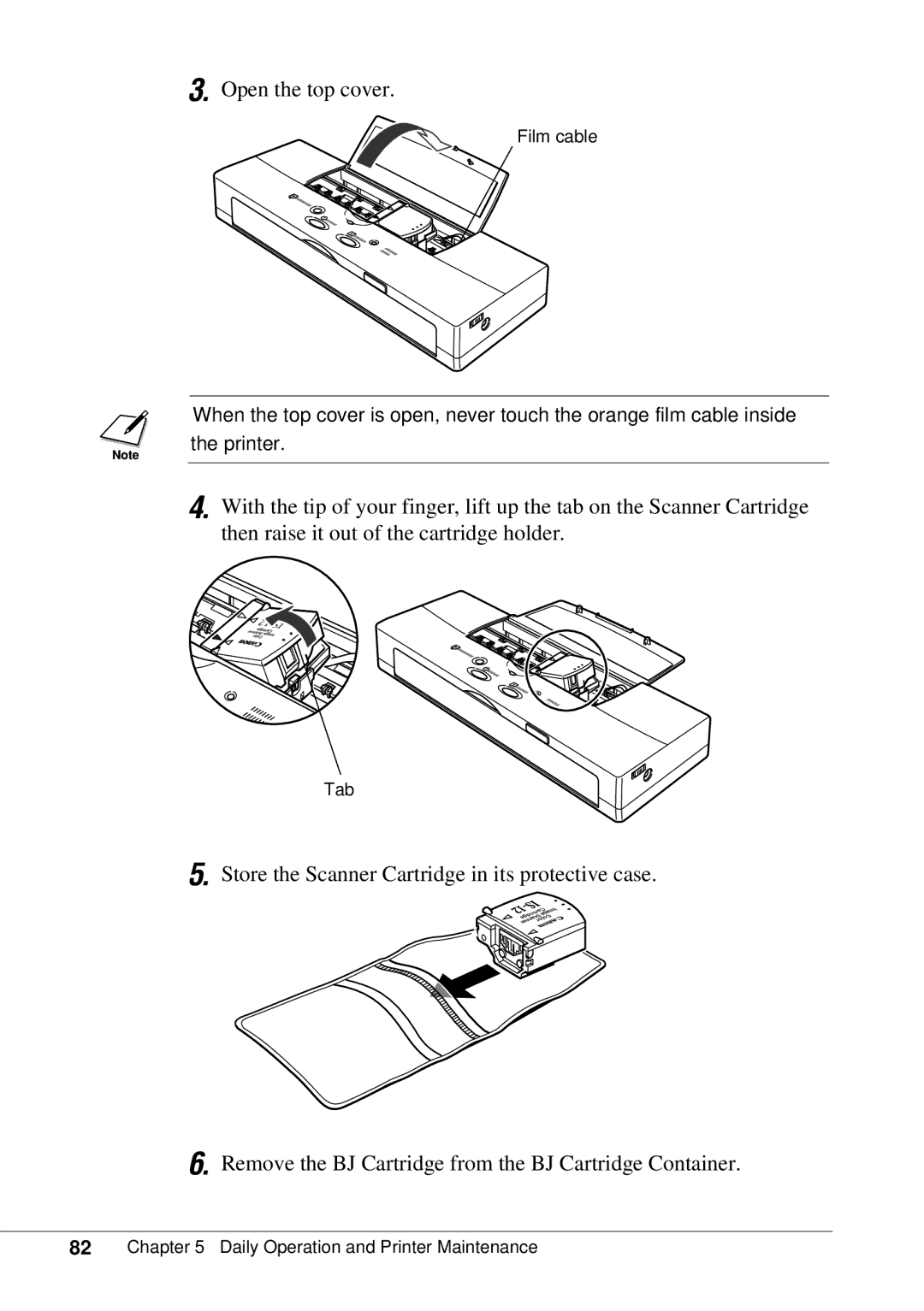 Canon BJC-55 user manual Tab 