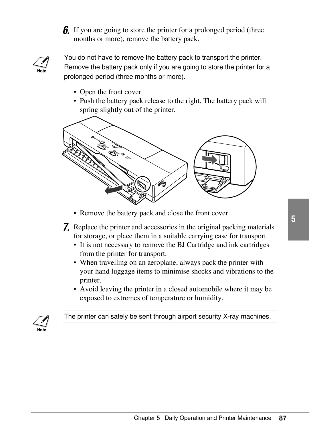 Canon BJC-55 user manual Daily Operation and Printer Maintenance 