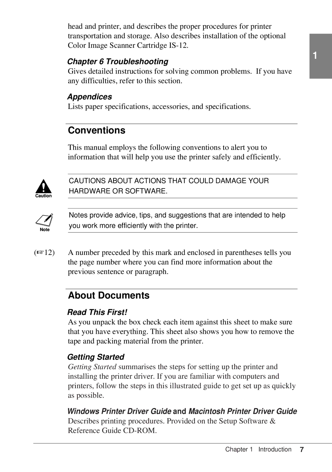 Canon BJC-55 user manual Conventions, About Documents 