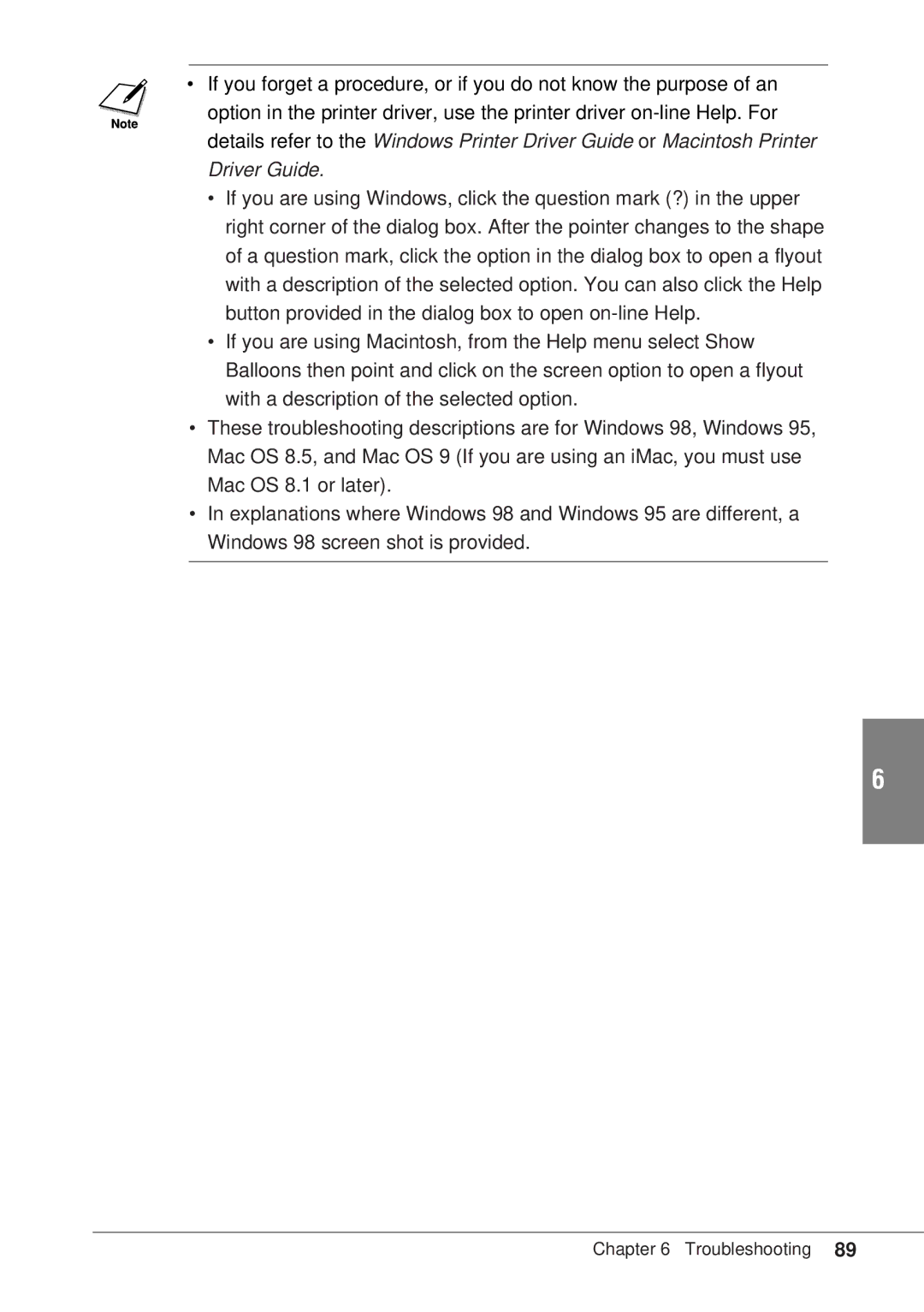 Canon BJC-55 user manual Troubleshooting 