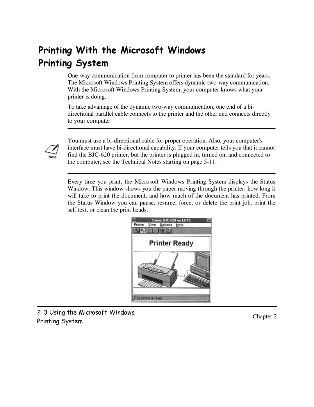 Canon BJC-620 user manual 3ULQWLQJLWK6\VWHPWKH0LFURVRIWLQGRZV 