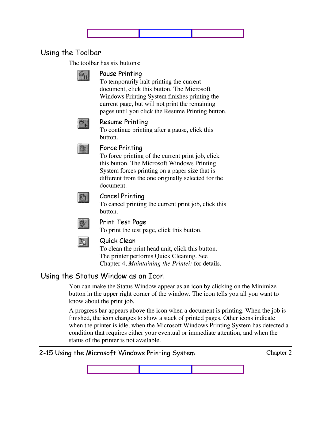 Canon BJC-620 user manual 8VLQJWKH7RROEDU 