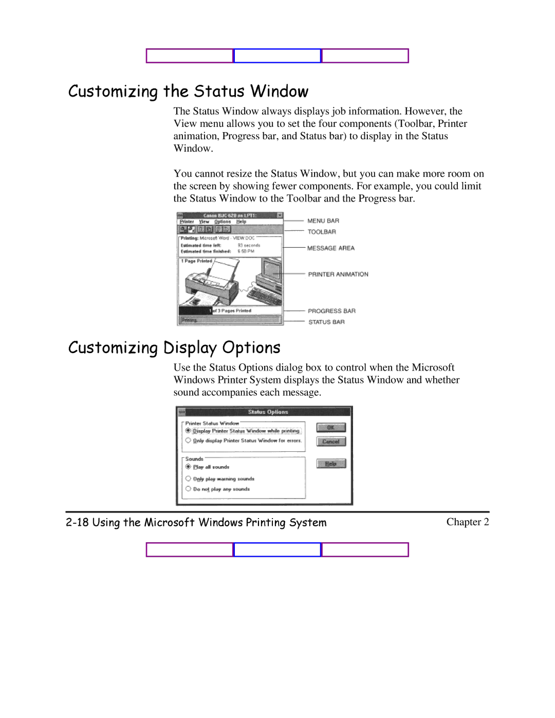 Canon BJC-620 user manual XVWRPLLQJWKH6WDWXVLQGRZ 