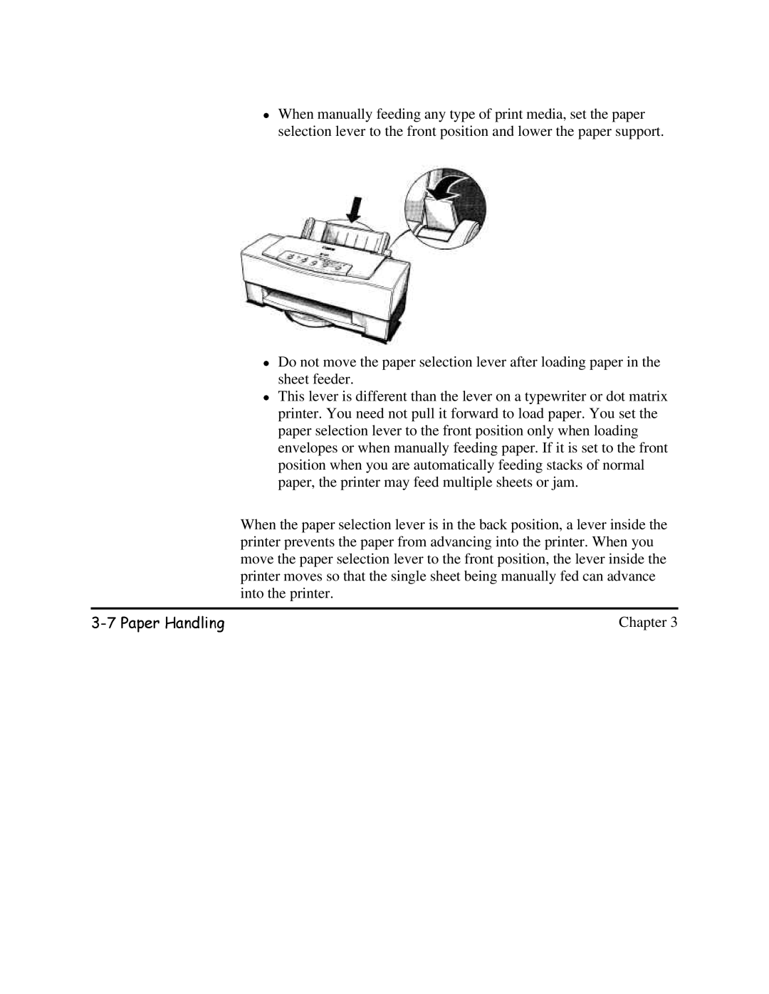 Canon BJC-620 user manual 3DSHU+DQGOLQJinto the printer 