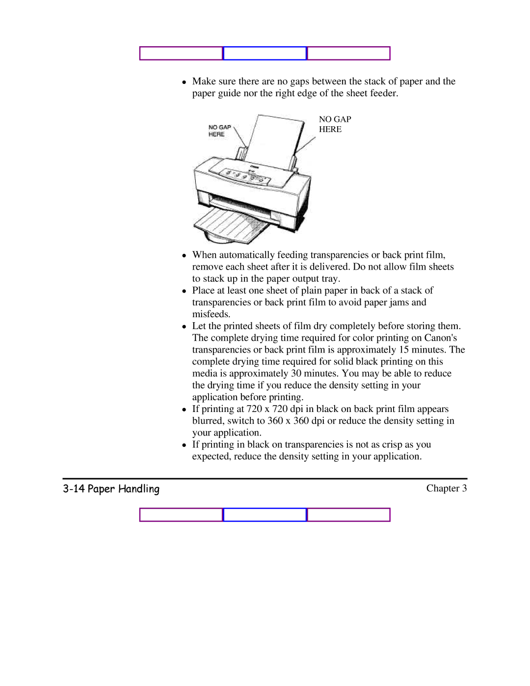 Canon BJC-620 user manual No GAP Here 