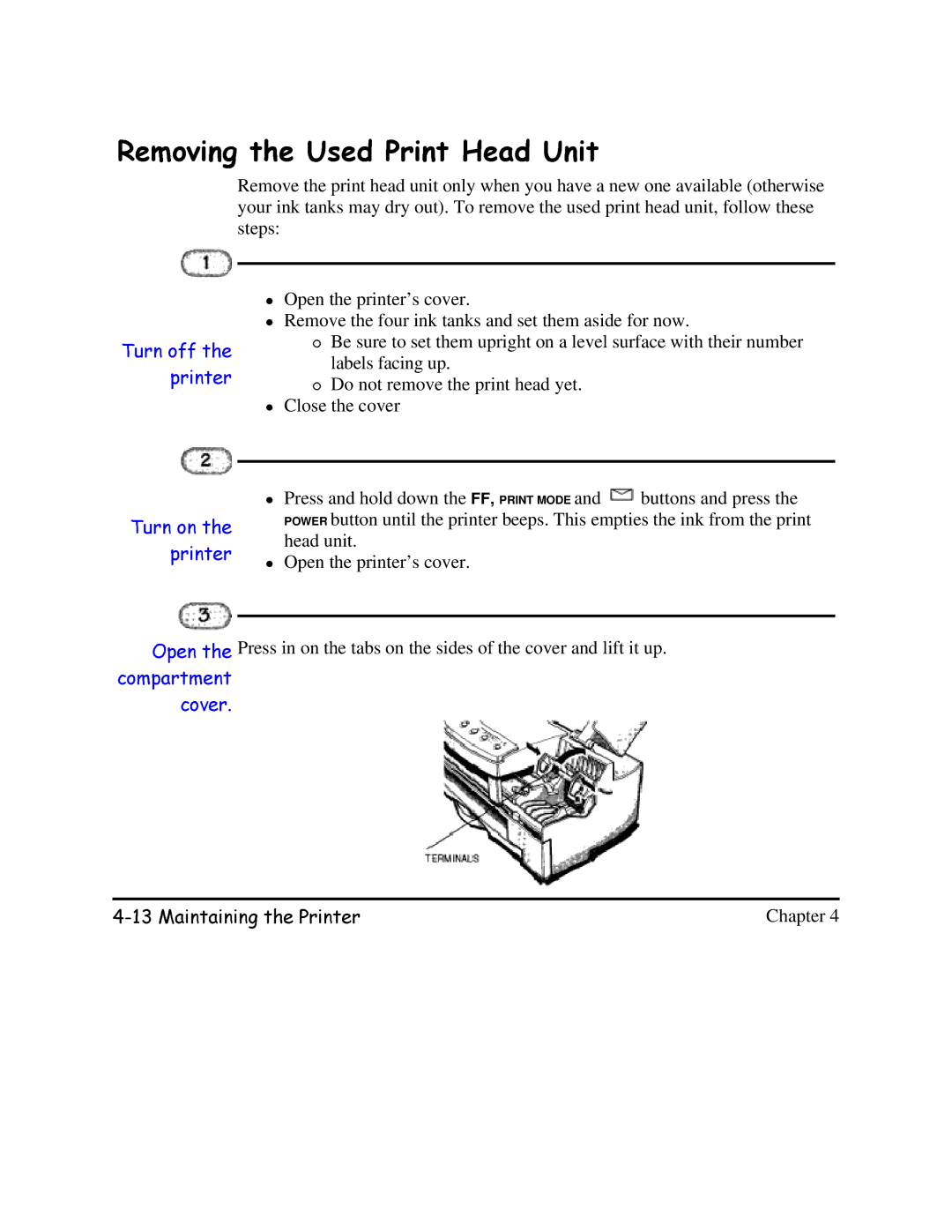 Canon BJC-620 user manual 5HPRYLQJWKH8VHG3ULQW+HDG8QLW 