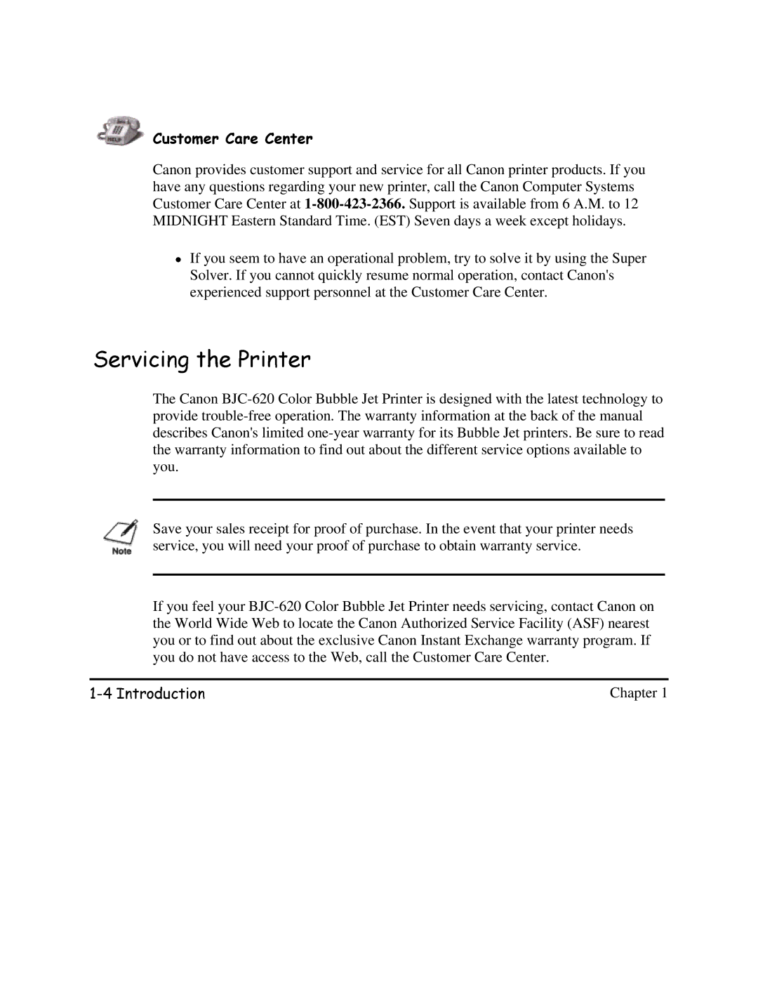 Canon BJC-620 user manual 894207,7003907 